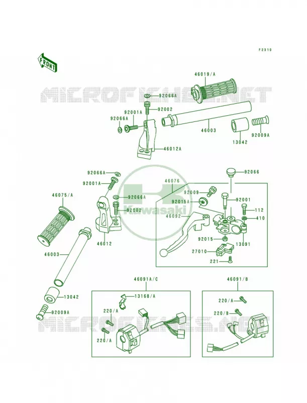 Handlebar Kawasaki MOTOS 250 1995 Ninja 250R  EX250-F9