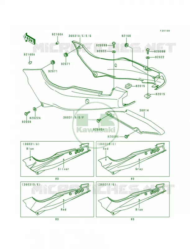 Side CoversChain Cover Kawasaki MOTOS 500 1995 Ninja 500  EX500-D2