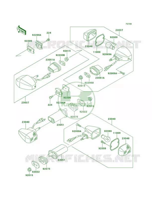 Turn Signals Kawasaki MOTOS 1100 1995 GPZ 1100  ZX1100-E1