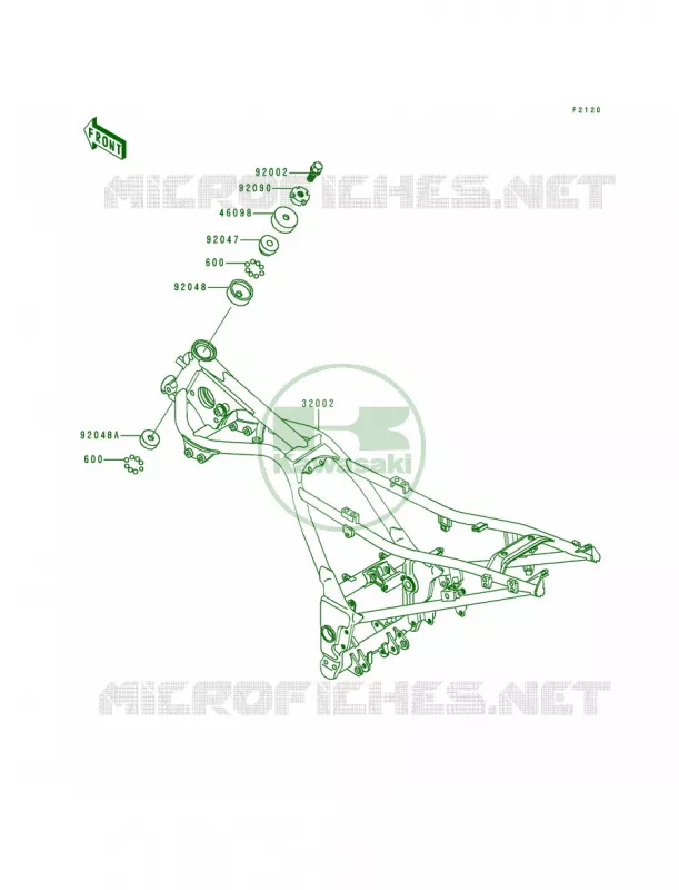 Frame Kawasaki MOTOS 250 1994 Ninja 250R  EX250-F8