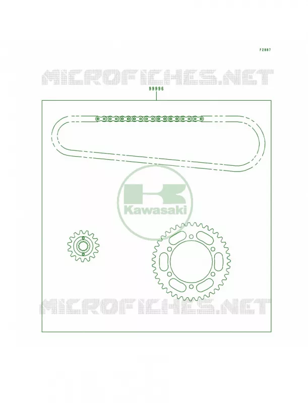 Chain Kit Kawasaki MOTOS 500 1994 Ninja 500  EX500-D1
