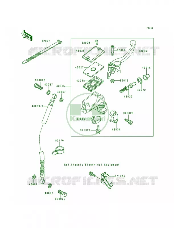Front Master Cylinder Kawasaki MOTOS 500 1994 Ninja 500  EX500-D1