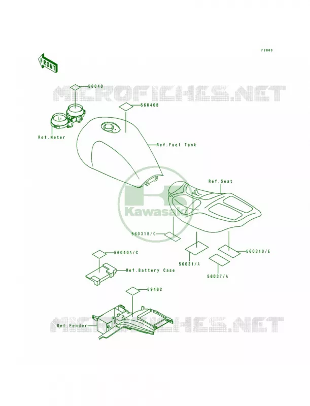 Labels Kawasaki MOTOS 1100 1994 ZR1100 Zephyr  ZR1100-A3