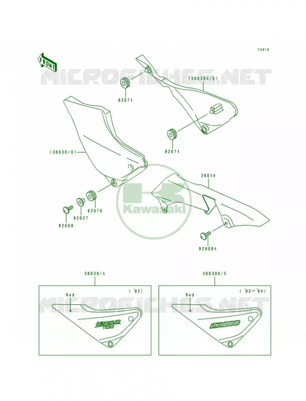 Side CoversChain Cover Kawasaki MOTOS 1100 1993 ZR1100 Zephyr  ZR1100-A2