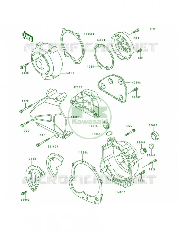 Engine Cover Kawasaki MOTOS 550 1993 Zephyr  ZR550-B4