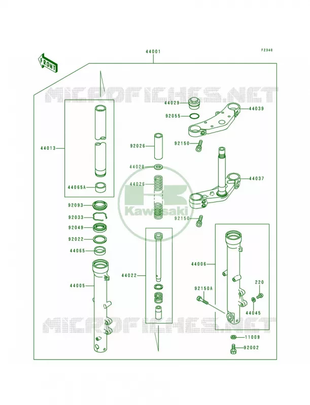 Front Fork Kawasaki MOTOS 750 1993 Zephyr 750  ZR750-C3
