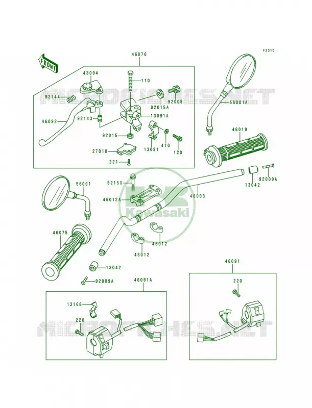 Handlebar Kawasaki MOTOS 750 1993 Zephyr 750  ZR750-C3