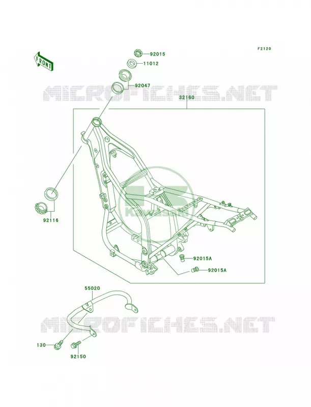 Frame Kawasaki MOTOS 650 1996 KLX650R  KLX650-D1