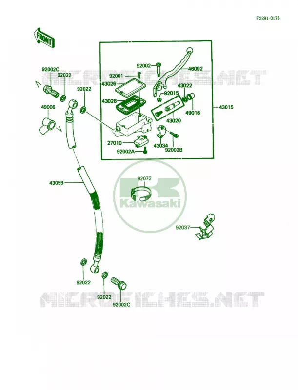 Front Master Cylinder Kawasaki MOTOS 250 1990 Ninja 250R  EX250-F4