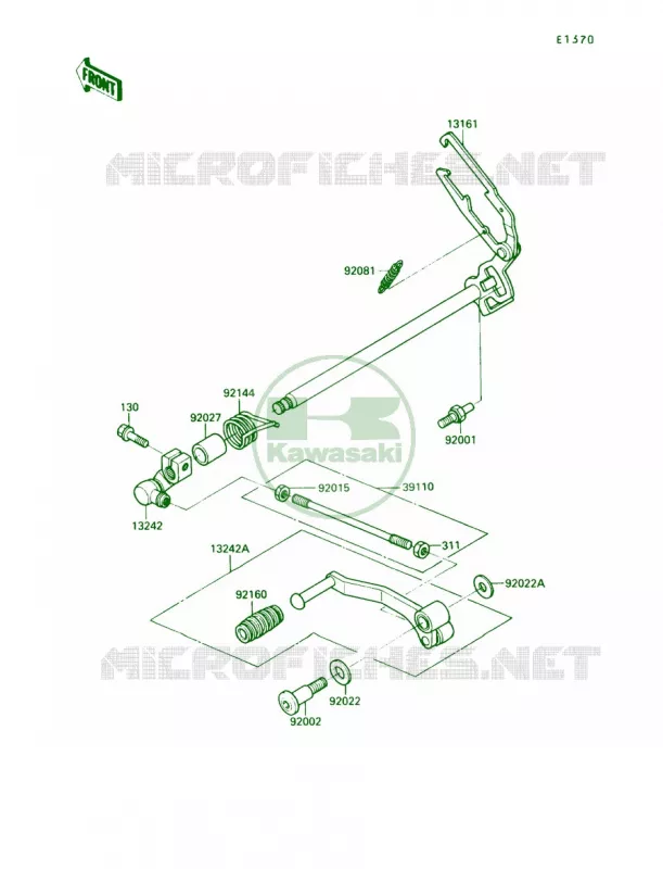 Gear Change Mechanism Kawasaki MOTOS 250 1990 Ninja 250R  EX250-F4