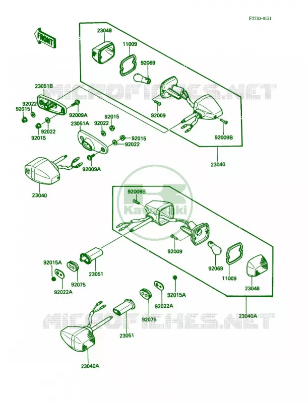 Turn Signals Kawasaki MOTOS 250 1990 Ninja 250R  EX250-F4