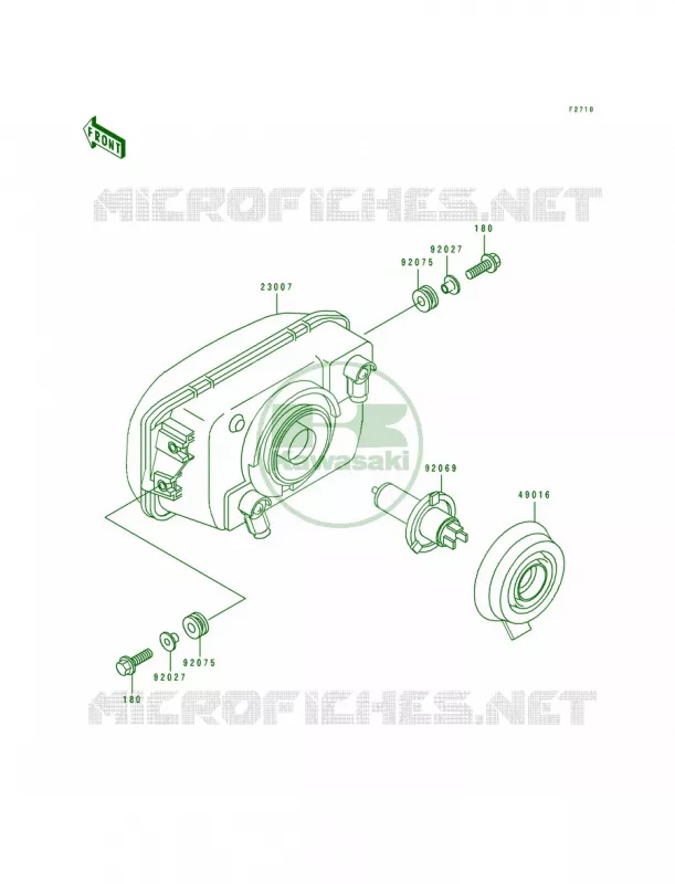 Headlight Kawasaki MOTOS 500 1990 EX500  EX500-A4