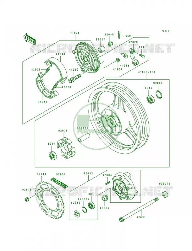 Rear WheelChainCoupling Kawasaki MOTOS 500 1990 EX500  EX500-A4