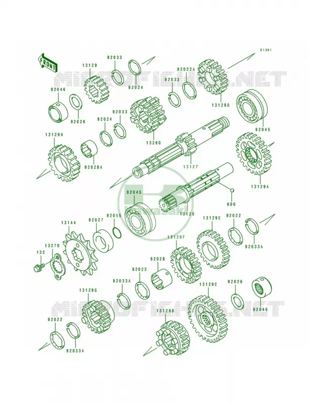 Transmission Kawasaki MOTOS 500 1990 EX500  EX500-A4