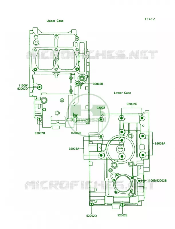 Crankcase Bolt Pattern Kawasaki MOTOS 250 1989 Ninja 250R  EX250-F3