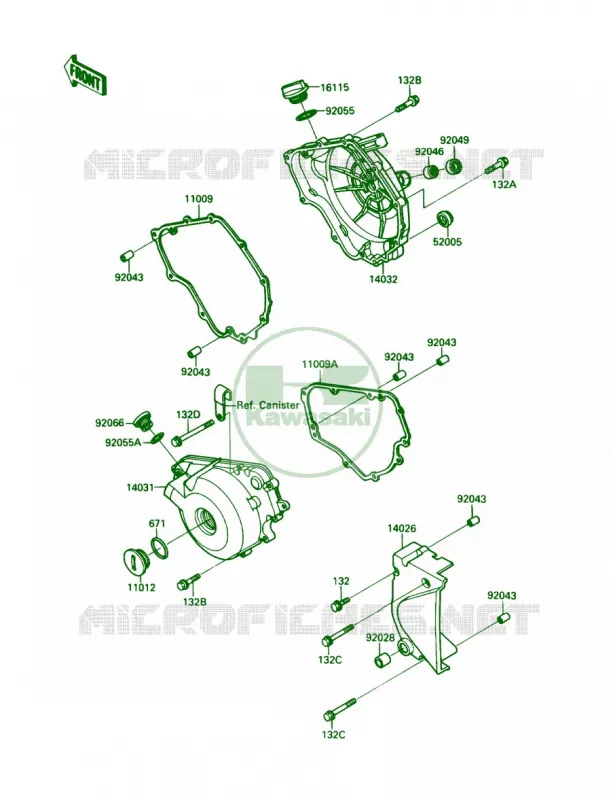 Engine Covers Kawasaki MOTOS 250 1989 Ninja 250R  EX250-F3