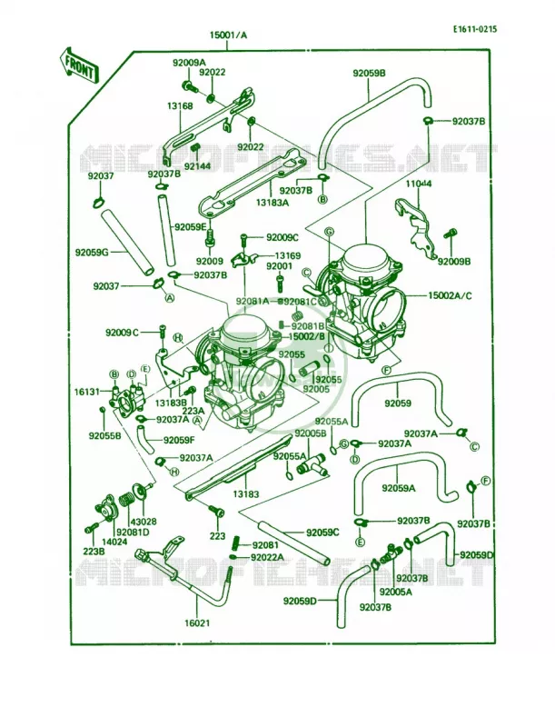 Carburetor Kawasaki MOTOS 250 1988 Ninja 250R  EX250-F2