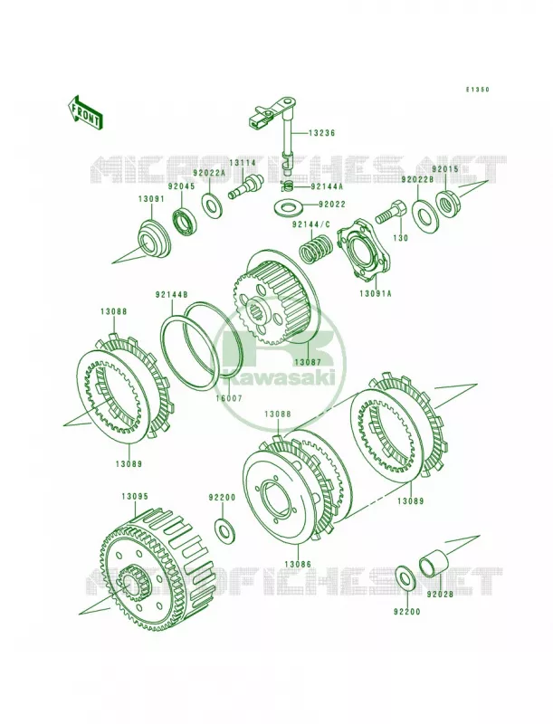 Clutch Kawasaki MOTOS 200 1995 KDX200  KDX200-H1