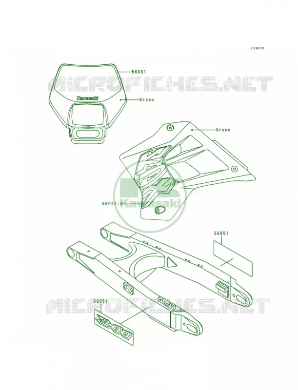 DecalsKDX200-H4 Kawasaki MOTOS 200 1995 KDX200  KDX200-H1