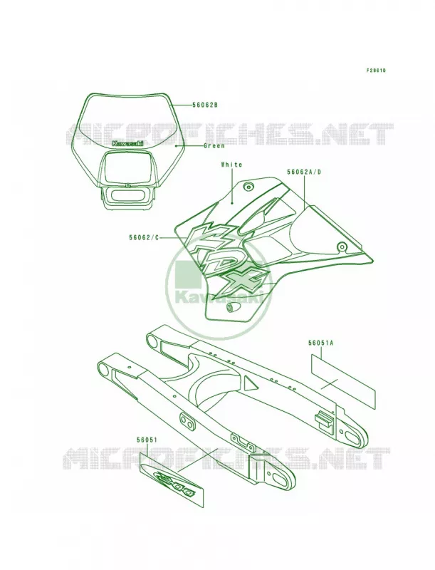 DecalsKDX200-H5 Kawasaki MOTOS 200 1995 KDX200  KDX200-H1