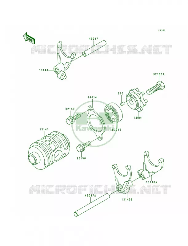 Gear Change DrumShift Forks Kawasaki MOTOS 200 1995 KDX200  KDX200-H1