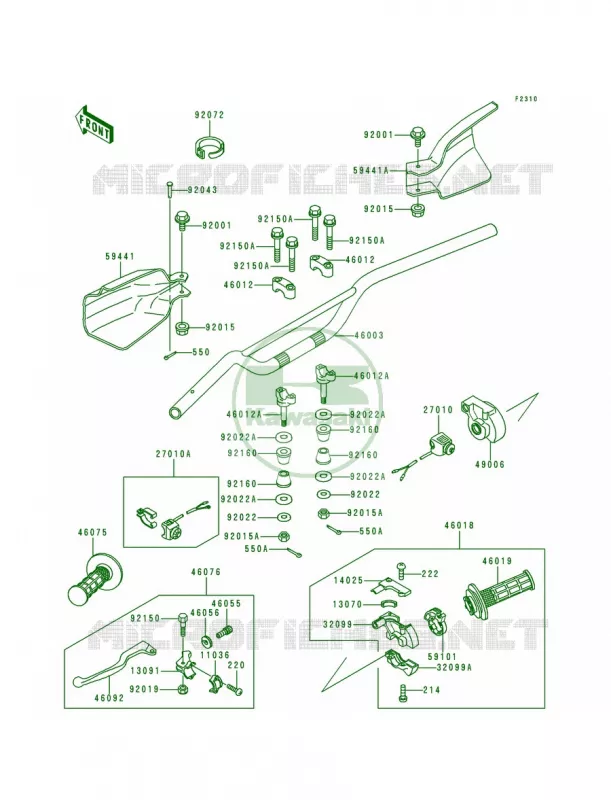 Handlebar Kawasaki MOTOS 200 1995 KDX200  KDX200-H1
