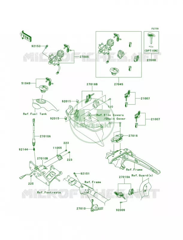 Ignition SwitchLocksReflectors Kawasaki MOTOS 1700 2014 Vulcan 1700 Nomad ABS  VN1700DEFA