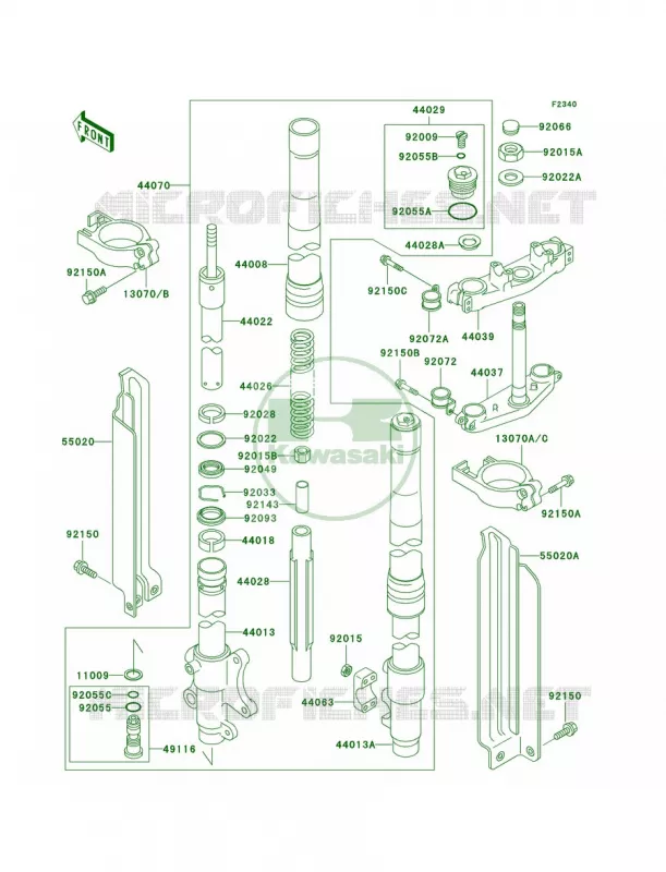 Front Fork Kawasaki MOTOS 650 1995 KLX650   KLX650-C3